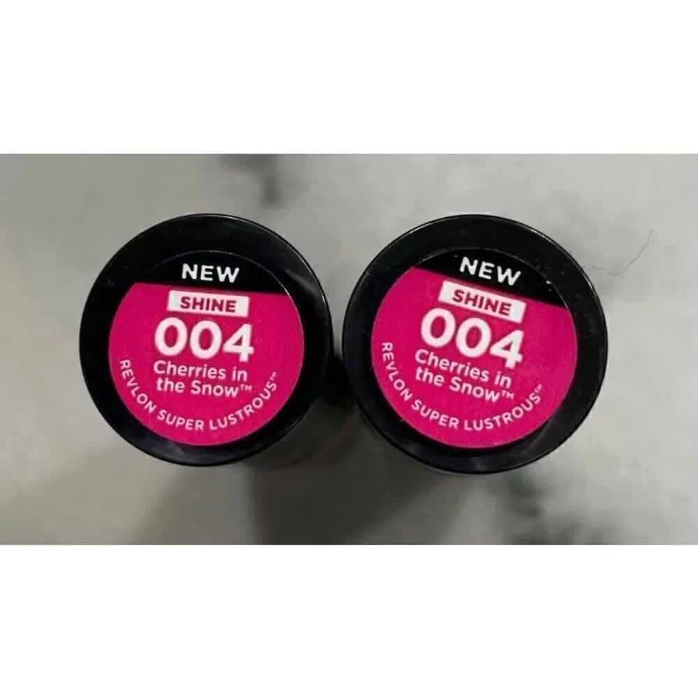 Revlon Super Lustrous Shine Lipstick 004 Cherries in the Snow Lot of 2